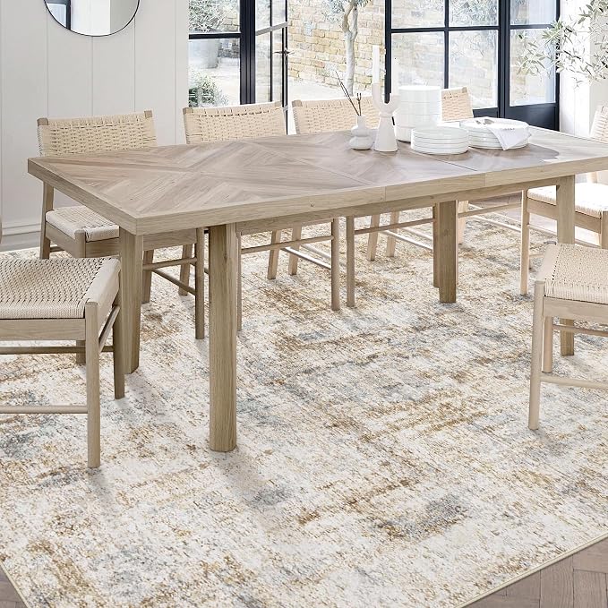 Area Rugs 6x9 Living Room: Washable Rug Modern Abstract Large Rugs Soft Non - Image 4