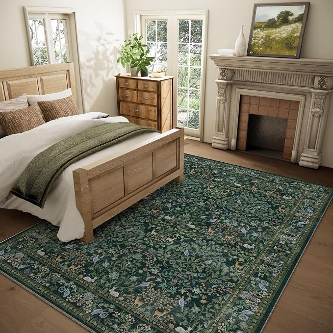Washable Area Rugs for Living Room: 6x9 Rugs for Bedroom Stain Resistant Non - Image 2