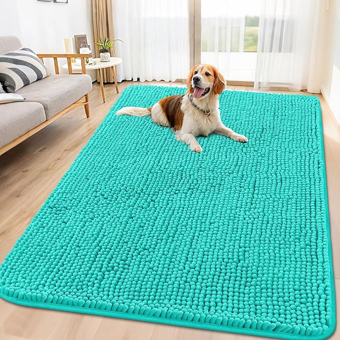 Smiry Dog Door Mat for Muddy Paws 70x32, Absorbent Dirt Trapper, Non-Slip by Smiry