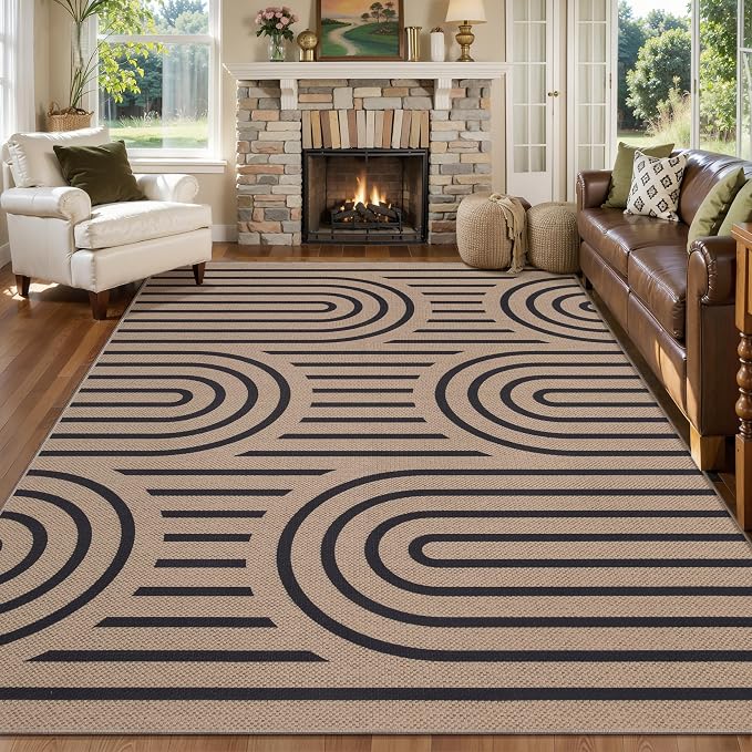 Tangsoo Modern Easy Jute Rug 5x7 Large Washable Area Rugs - Image 2