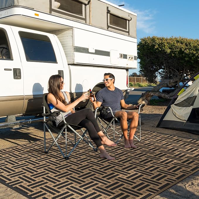 GENIMO Outdoor Rug for Patio Clearance, Lightweight Waterproof RV Camping Mat - Image 4