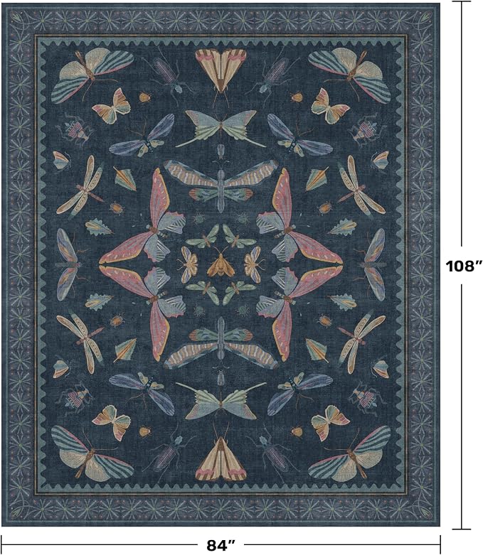 Washable 7x9 Large Area Rug for Living Room, Vintage Farmhouse Carpet for - Image 2