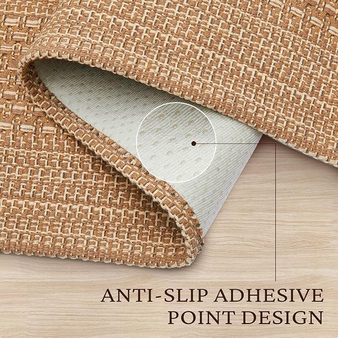MatEssen 2x7 Thin Runner Rug for Hallway, 30% Cotton 70% Polyester Woven Carpet - Image 5