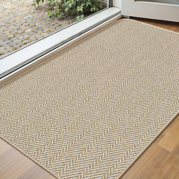 Ultra Thin Door Mat Indoor Entrance 17"x29", Low-Profile Indoor Door Mat by Unknown