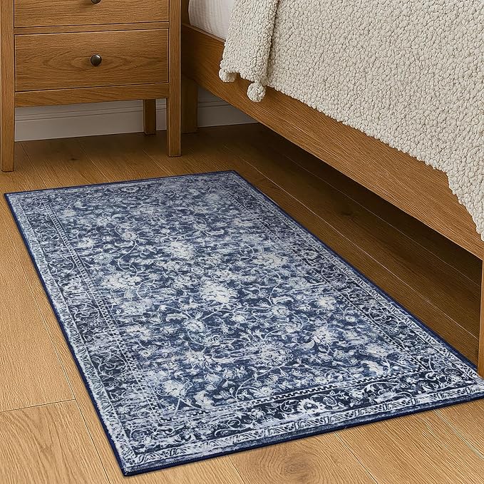 KILOCOCO Small Area Rug 2x3 Entryway Rugs Printed Vintage Floral Machine - Image 9