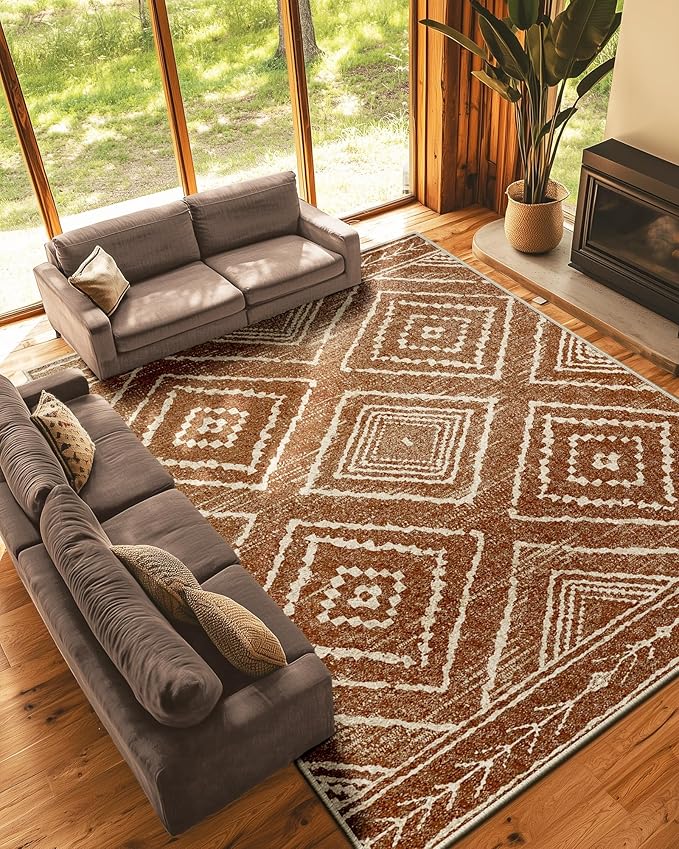 BESTSWEETIE Area Rug 10x14 Rug Machine Washable Non-Slip Low Pile Print Pattern by BESTSWEETIE