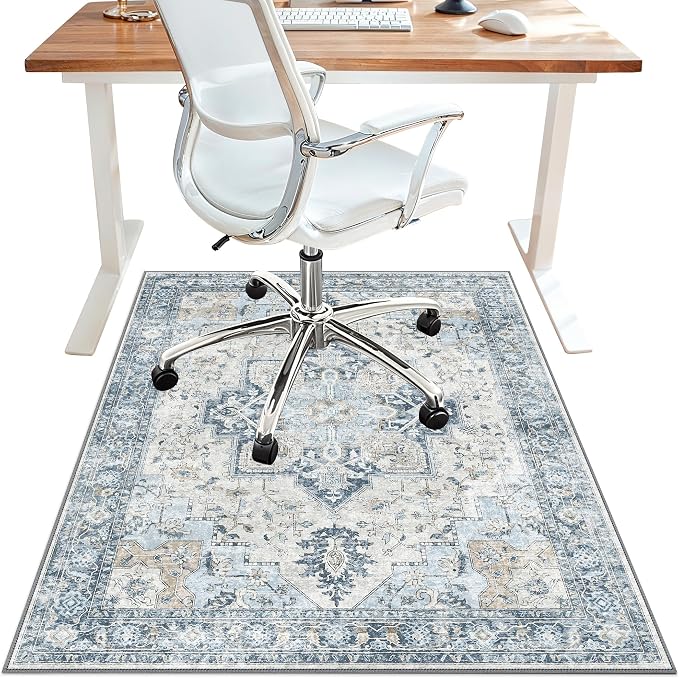 36"x60" Office Chair Mat for Hardwood Tile Floor, Under Desk Carpet Protector by BESBLEE