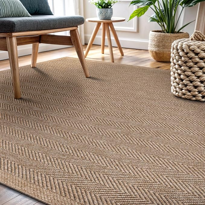 CAMILSON Easy Jute Rug 6x9, Indoor Outdoor Natural Color Fiber Area Rugs - Image 9