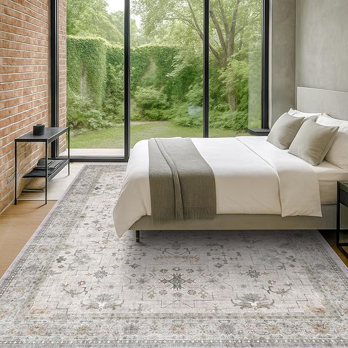 Hazo Haus Boho Light Grey Living Room Rug 9x12 - Image 8