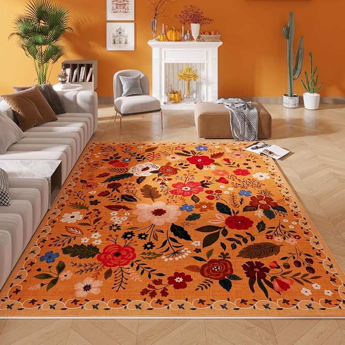 Rugcomf Area Rugs 8x10 Rug for Living Room Clearance Washable Boho Area Rug Non - Image 7