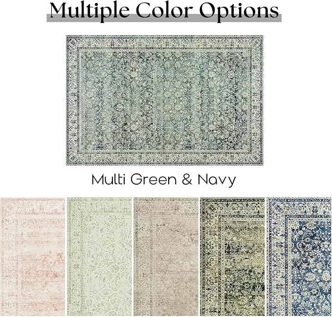 Green Washable Bathroom Hallway Runner Rug - Image 6
