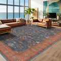 Navy Blue Area Rugs 9x12 Living Room, Dining Room Rugs by HazoHaus