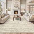 Soalmost 12x15 Washable Area Rug Beige Neutral Abstract Living Room Large by Soalmost