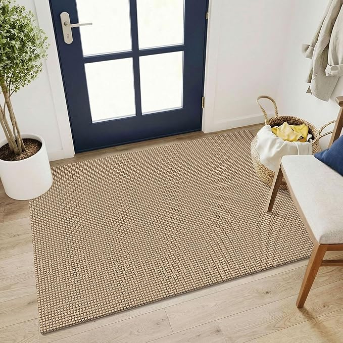 KOZYFLY Washable 3x4 Woven Entry Area Rug, Braided Throw Rugs by KOZYFLY