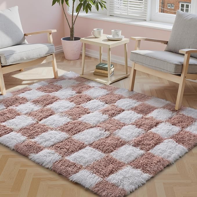 PureCozy Checkered Rug 3x5 for Playroom by PureCozy