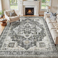 8x10 Area Rugs for Living Room, Washable Non Slip Vintage Distressed Stain by JessibouAreaRug