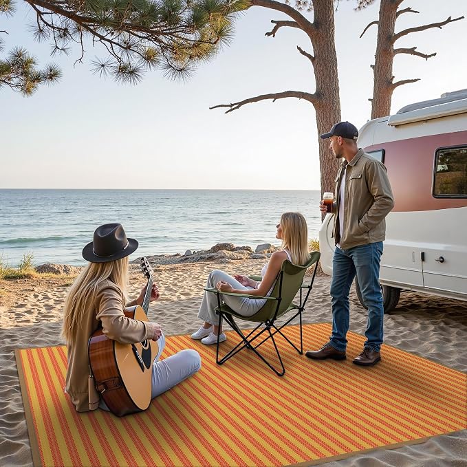 GENIMO Outdoor Rug for Patio Clearance, Lightweight Waterproof RV Camping Mat - Image 4