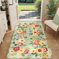DUKINO 3x5 Area Rug, Floral Non-Slip Indoor Washable Rug by DUKINO