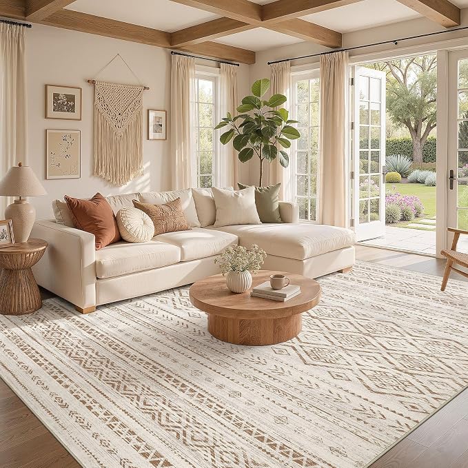 Nakagishi Area Rug Living Room Rugs: 9x12 Large Soft Machine Washable Boho - Image 2