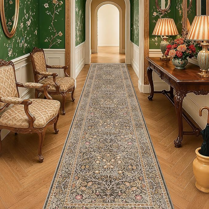 Brown Washable 3x16 Extra Long Runner Rug by HazoHaus
