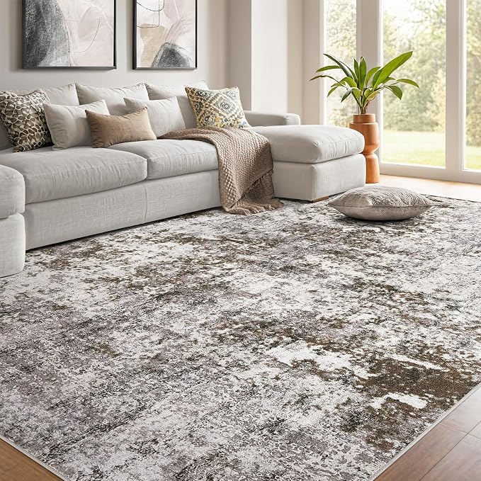 DMOYEST 10x14 Area Rug for Living Room, Washable & Non Slip Large Indoor Carpet by DMOYEST