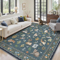 Soalmost Cat 5x7 Area Rugs for Living Room, Machine Washable Animal Floral by Soalmost
