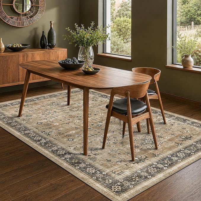 Traditional Washable 6x8 Area Rug - Image 3