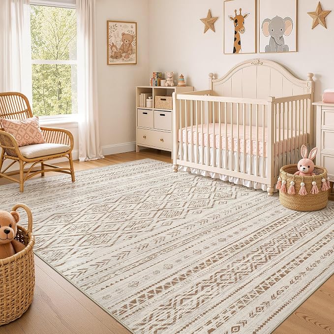Nakagishi Area Rug Living Room Rugs: 8x10 Large Soft Machine Washable Boho - Image 7