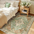 RELEANY Area Rugs 3'x5' Washable Non-Slip, Floral Vintage Distress Medallion by RELEANY