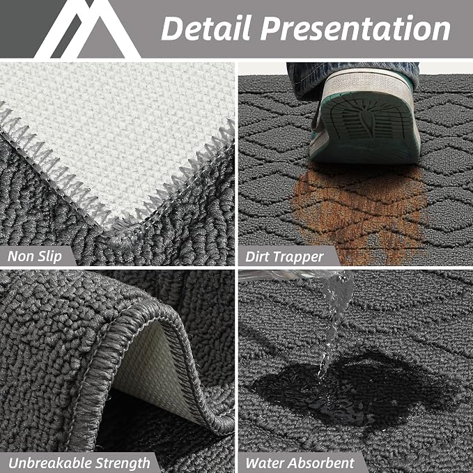 COSY HOMEER 60x24Inch/35X24Inch Kitchen Rugs Sets Non-Slip Washable Kitchen Mats - Image 5
