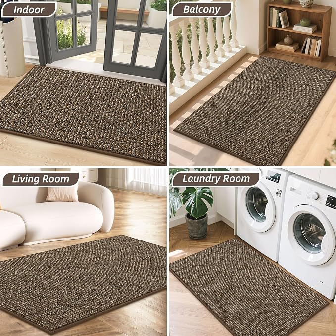 BEQHAUSE Dirt Trapper Door Mat 24" x 36", Non-Slip Washable Doormats Entrance - Image 8
