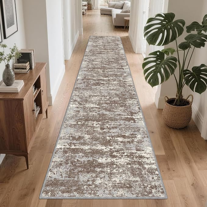 Runners for Hallways Ultra Non-Slip 2x10 Long Runner Rugs Washable Abstract by TTelephant