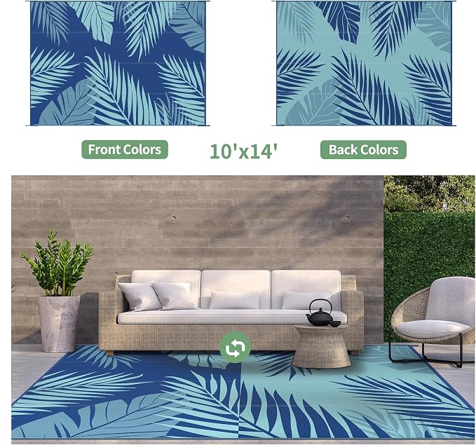 GENIMO Outdoor Rug 10' x 14' Waterproof - Image 2