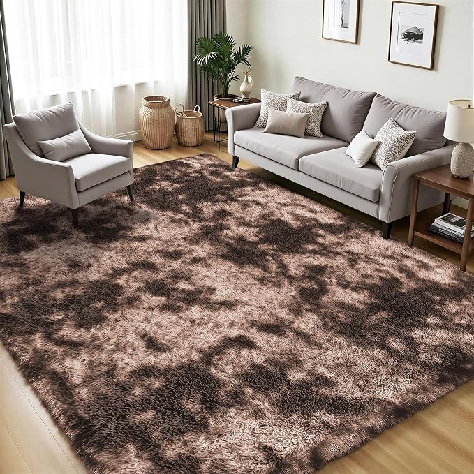 Area Rug for Living Room Bedroom: 6x9 Soft Fluffy Shag Upgrade Non-Slip High - Image 3
