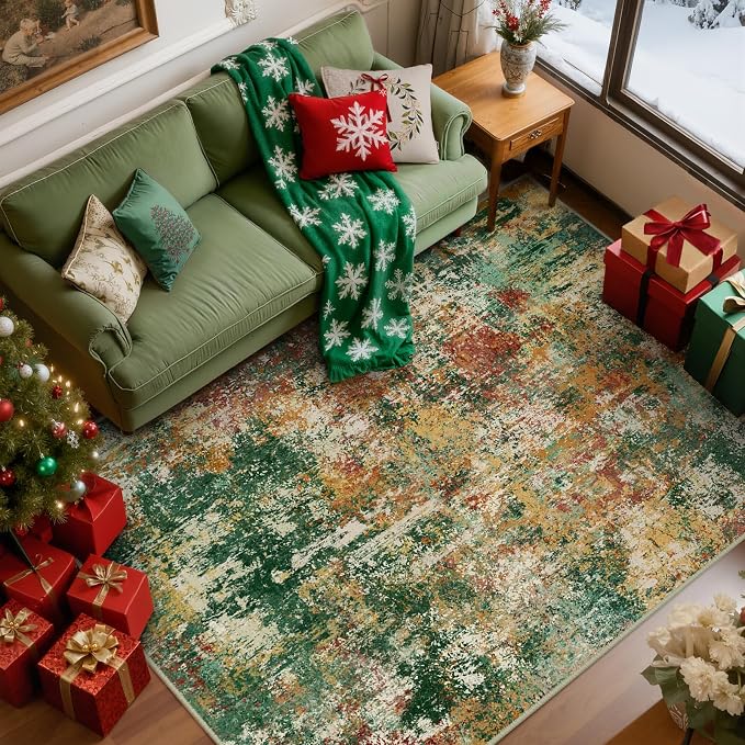 RELEANY Washable Area Rugs 6'x9' Non-Slip Modern Abstract Soft - Image 9