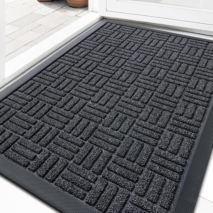 OLANLY Front Door Mat Outside Entrance 29.5x17, Heavy Duty Sturdy Natural by OLANLY