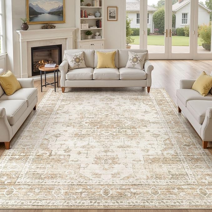 Washable Area Rugs 8x10, Soft Large 8x10 Rugs by Elliune