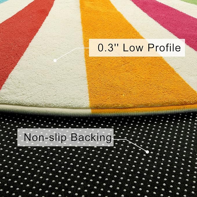 STARUIA Rainbow Machine Washable Rug - Image 3