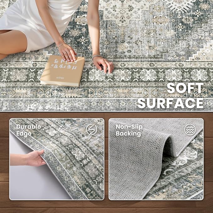 zesthome 6x9 Area Rug, Super Soft Washable Rugs - Image 6