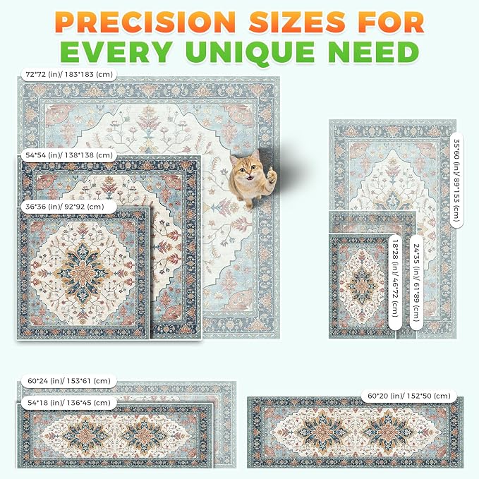 Hompet Cat Litter Mat 2 Pack, 36x36 Large Machine Washable Trapping Mats - Image 7