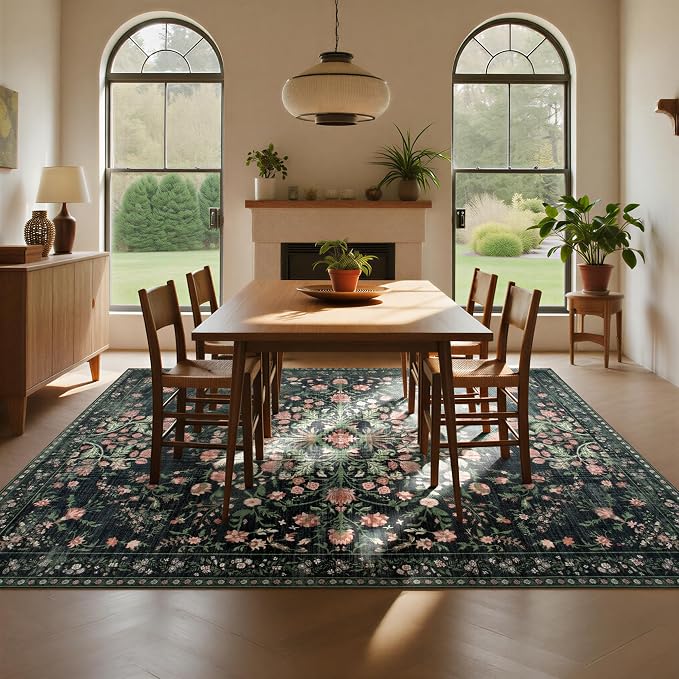 Washable Rugs 8x10 Area Rugs for Living Room, Ultra Soft Faux Wool Retro Carpets - Image 5