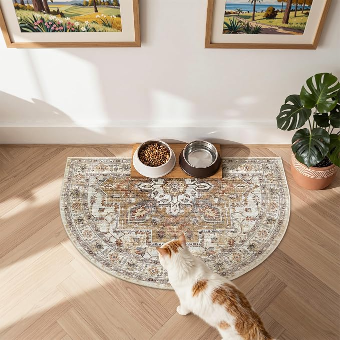 Madane Washable Half Circle Round Rug 2x3, Small Half Moon Rug Entryway - Image 2