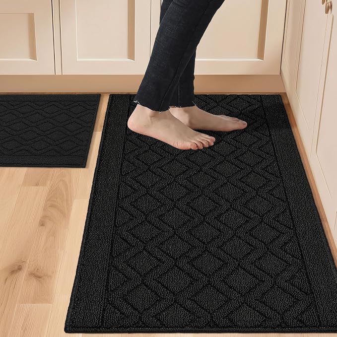 COSY HOMEER 48x20 Inch/30X20 Inch Kitchen Rug Mats Made of 100% Polypropylene 2 by COSYHOMEER