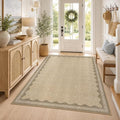 GarveeHome Scalloped 3x5 Rug Washable Non-Slip Low-Pile Indoor Rugs by GarveeHome