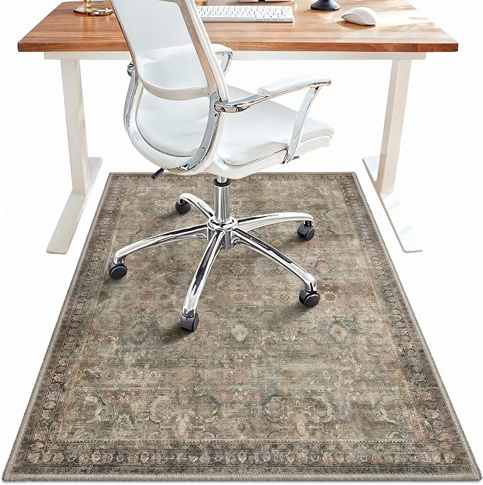 36"x60" Office Chair Mat for Hardwood Tile Floor, Under Desk Carpet Protector by BESBLEE