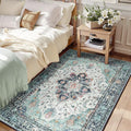 RELEANY Area Rugs 3'x5' Washable Non-Slip, Floral Vintage Distress Medallion by RELEANY