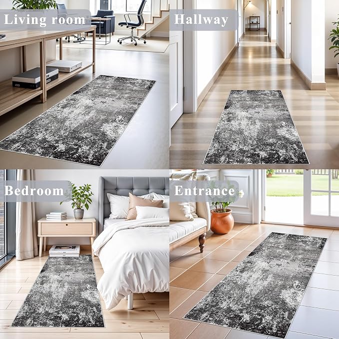 2x5 Washable Kitchen Rug Runner – Non-Slip Abstract Modern Small Rug - Image 3