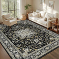 6x9 Area Rugs Living Room Rug: Washable Vintage Boho Medallion Rug No Slip by EXPEDIX