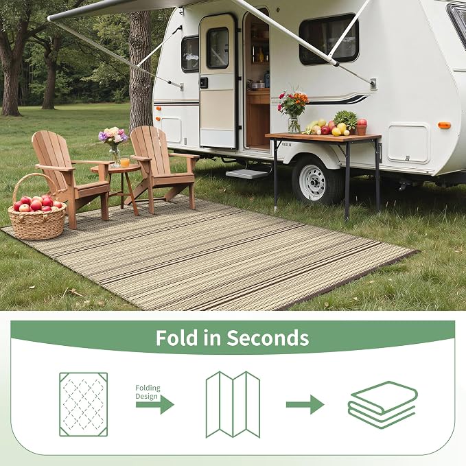 GENIMO Outdoor Rug for Patio Clearance, Lightweight Waterproof RV Camping Mat - Image 6