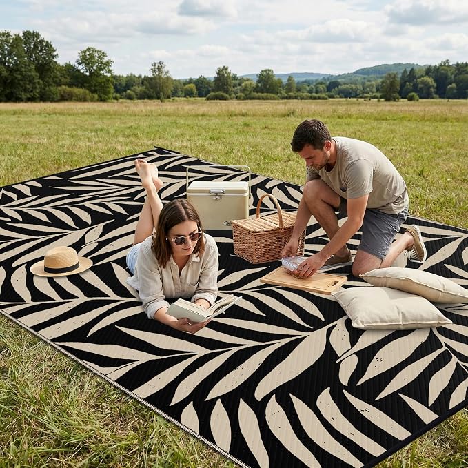 Smiry Outdoor Rug 8x10 ft, Waterproof Reversible Plastic Straw Rugs, Outdoor - Image 4